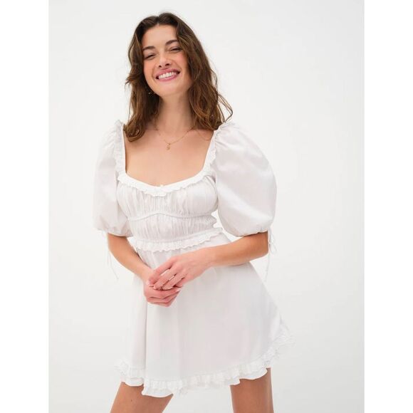 For Love and Lemons Jackson Mini Dress White Size Medium - Picture 12 of 12